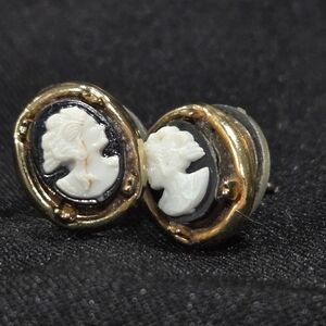 Vintage Cameo Stud Earrings